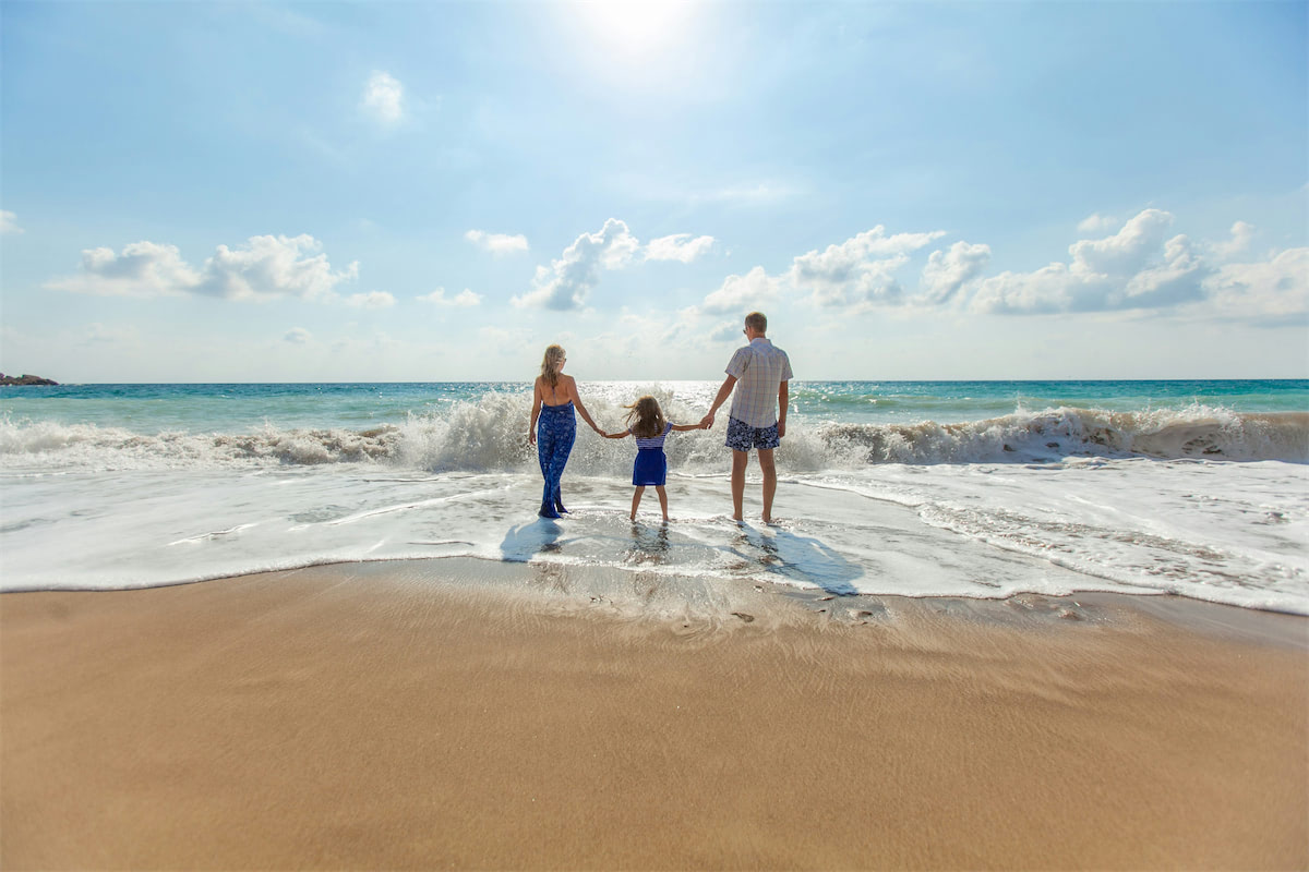 Family on the beach